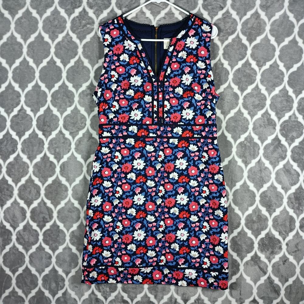 Gorgeous Kate Spade Navy Floral Midi Dress with Pink, Red & White Flowers